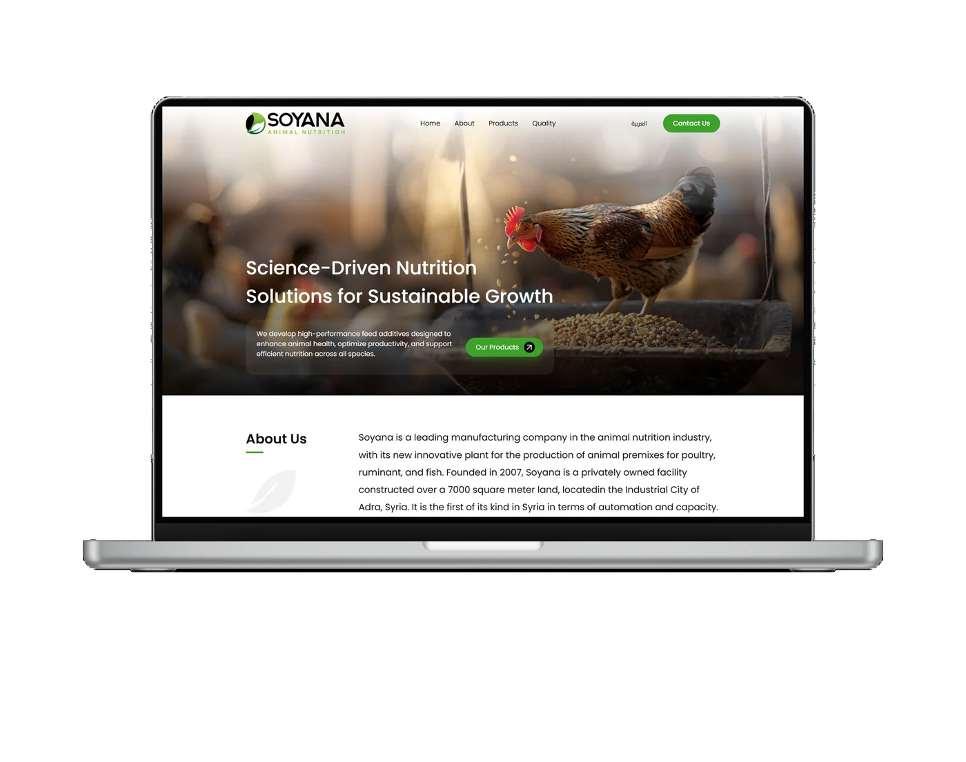 Soyana: Animal Nutrition Corporate Website